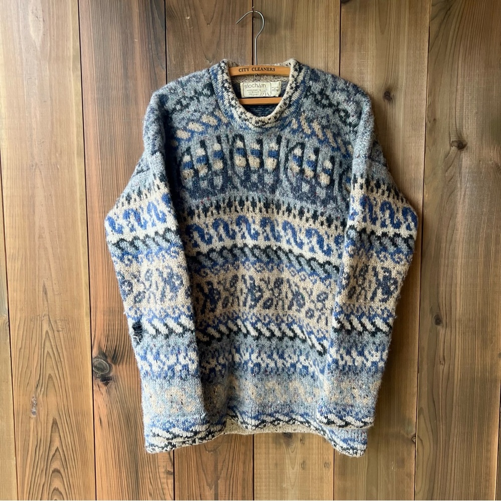 Vintage Siochain Handloomed Irish Wool Knitted Sweater! Made in Ireland